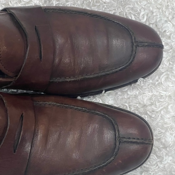 Prada Men Penny Loafers Brown Leather Slip On - Picture 3 of 14